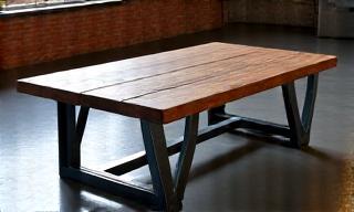 Mesa de roble industrial